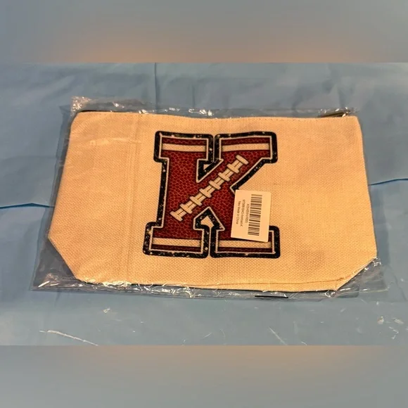 “K” Football Design Cosmetic Bag Brand New - Picture 2 of 5